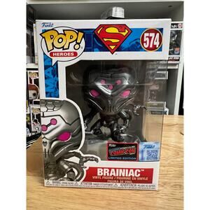 OFFICIAL LE NYCC STICKER METALLIC Brainiac Funko Pop #574 DC Superman Krypton